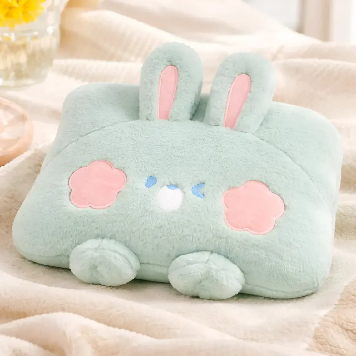 Guatero Eléctrico Calientamanos De Peluche Diseño Conejo Kawaii 5