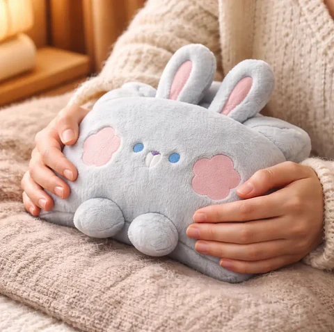 Guatero Eléctrico Calientamanos De Peluche Diseño Conejo Kawaii