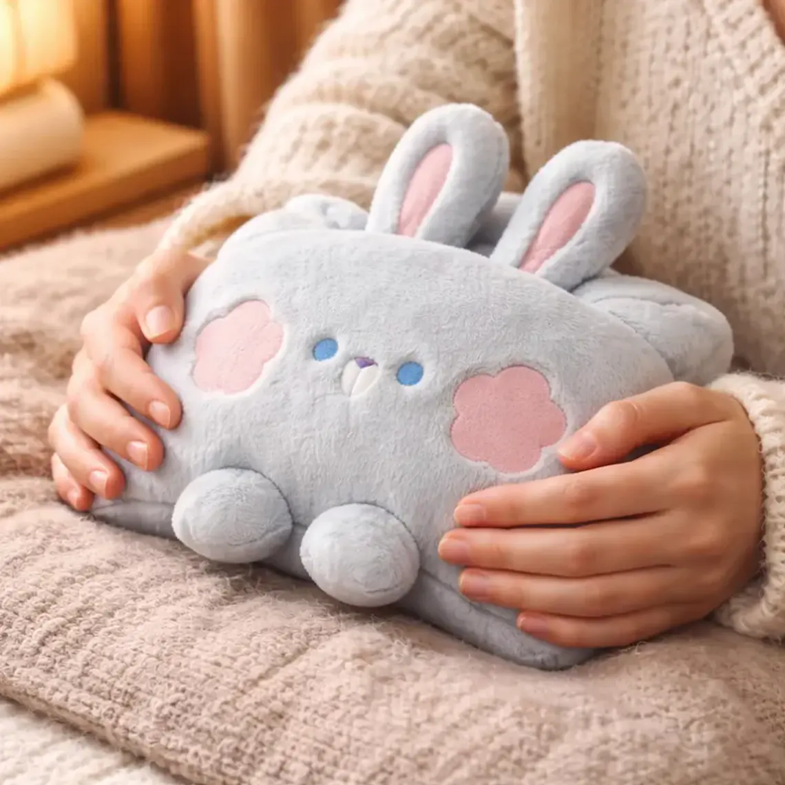 Guatero Eléctrico Calientamanos De Peluche Diseño Conejo Kawaii 2