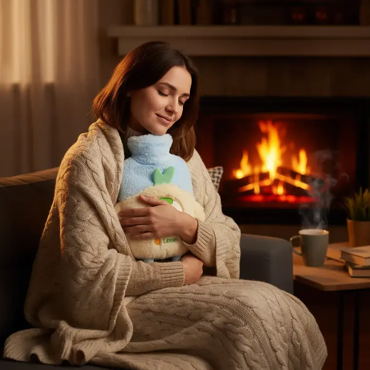 Guatero De Agua Caliente 1000ml Con Funda De Peluche Kawaii 4