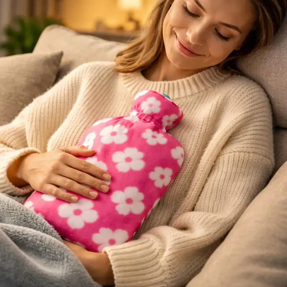 Guatero Bolsa De Agua Caliente 2 Litros Con Funda Polar 2