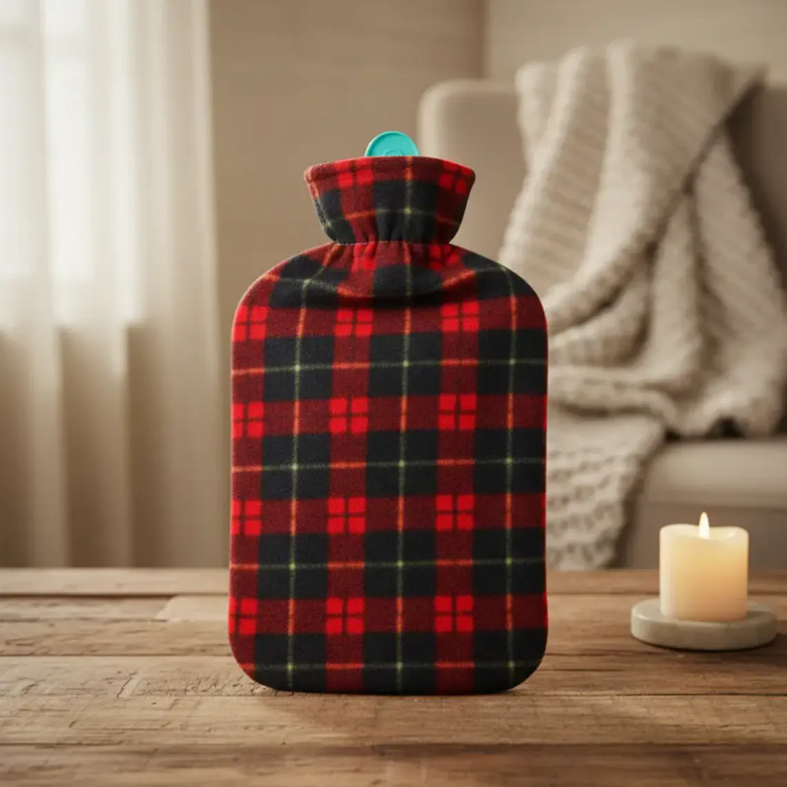 Guatero Bolsa De Agua Caliente 2 Litros Con Funda De Polar 2