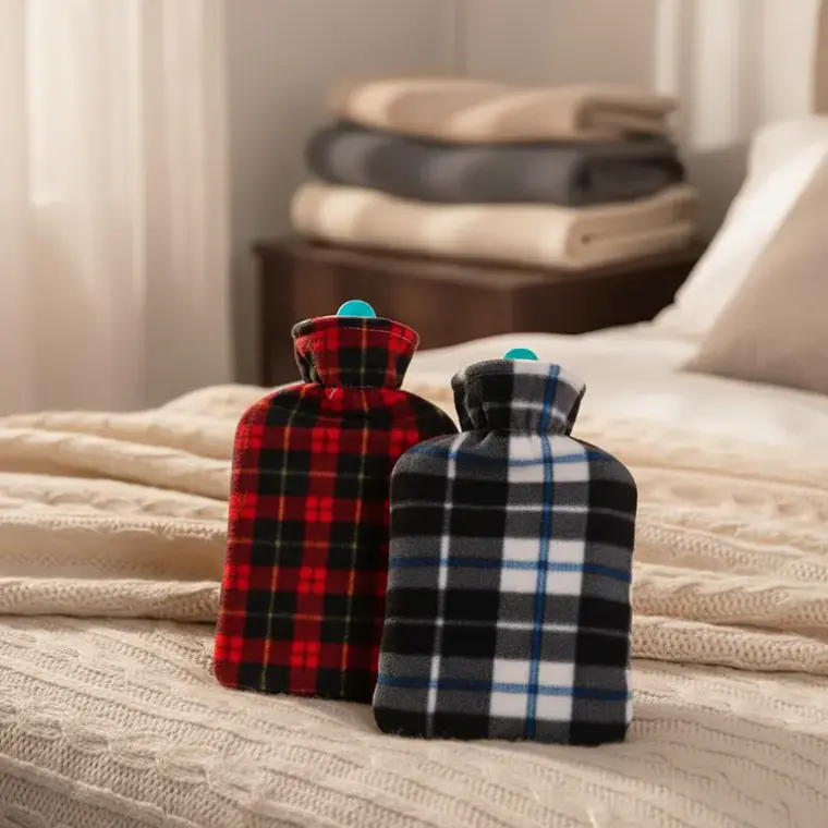 Guatero Bolsa De Agua Caliente 2 Litros Con Funda De Polar 4