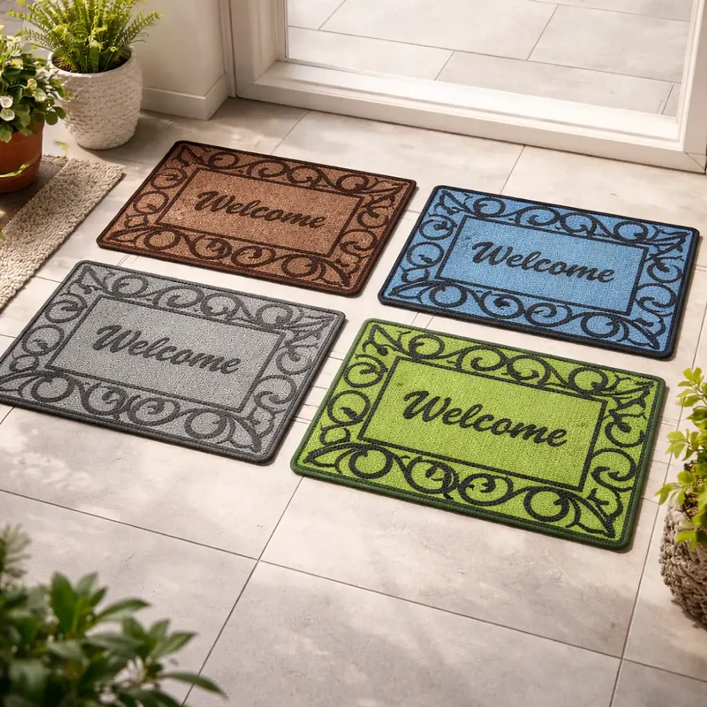 Alfombra decorativa Genérica diseño Welcome para hogar 40x60cm 4