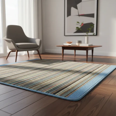 Alfombra Decorativa Rayas Multicolor Diseño Genérico 40x57cm