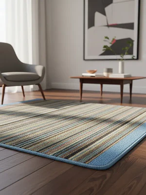 Alfombra Decorativa Rayas Multicolor Diseño Genérico 40x57cm