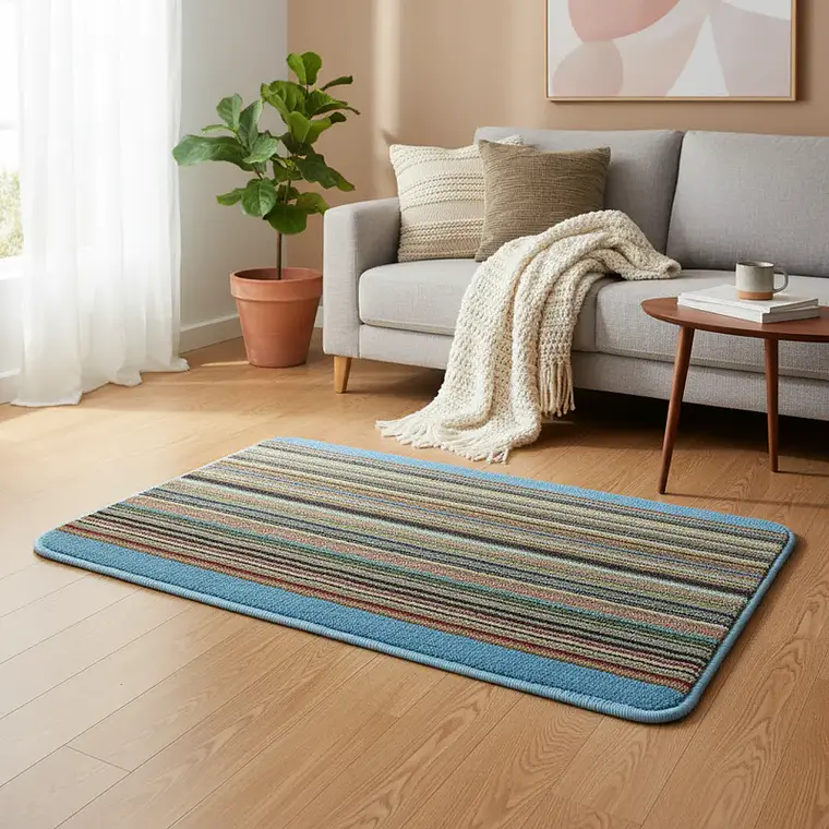 Alfombra Decorativa Rayas Multicolor Diseño Genérico 40x57cm 3