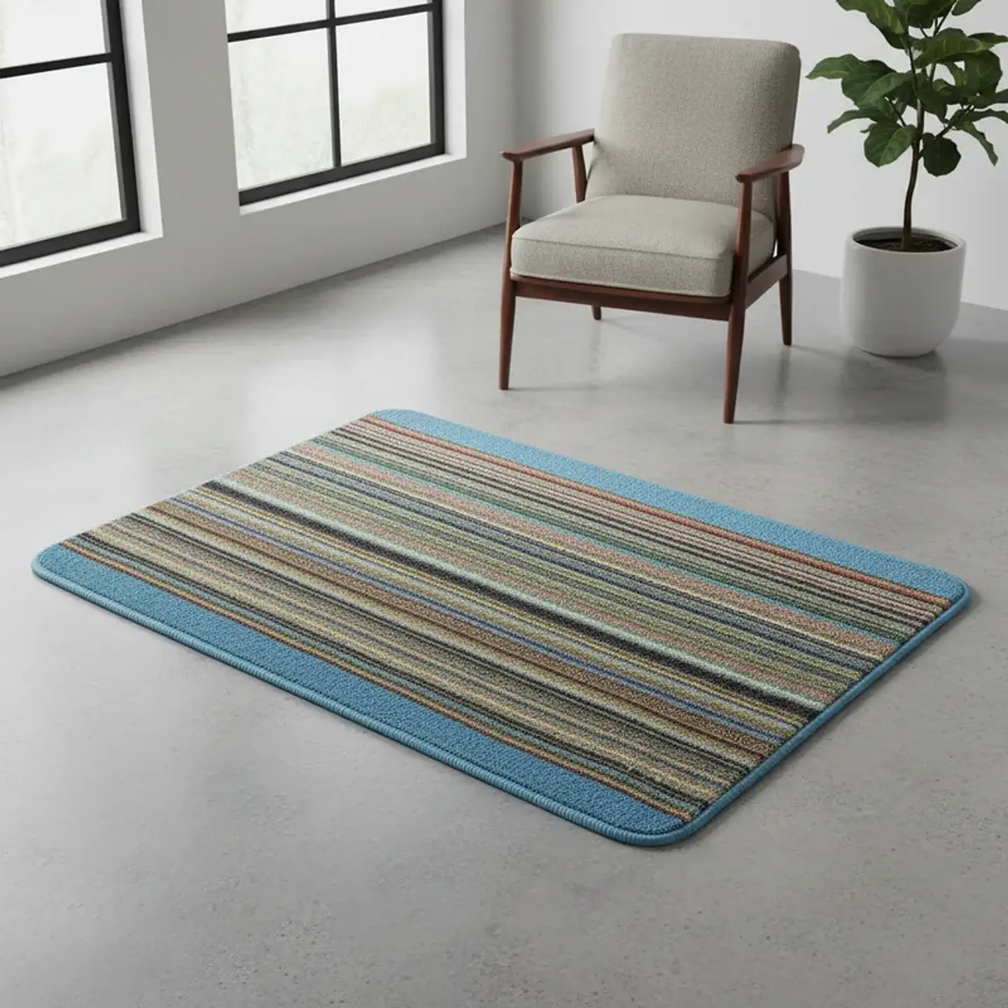 Alfombra Decorativa Rayas Multicolor Diseño Genérico 40x57cm 4
