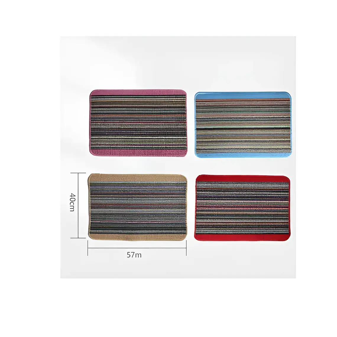 Alfombra Decorativa Rayas Multicolor Diseño Genérico 40x57cm 5