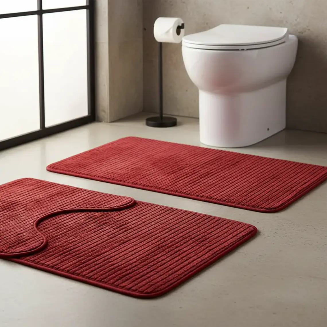 Set de Baño 2 Piezas Alfombra y Cubre WC Antideslizante 1