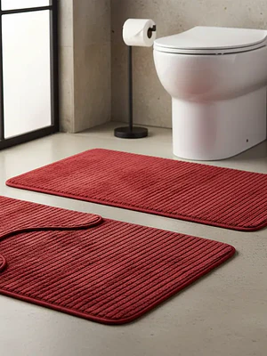 Set de Baño 2 Piezas Alfombra y Cubre WC Antideslizante