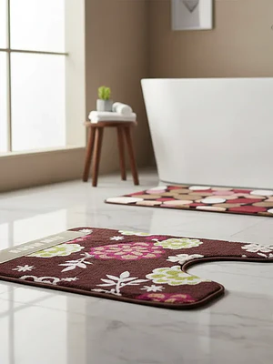Set Baño 2 Piezas Alfombra y Cubre piso Antideslizante