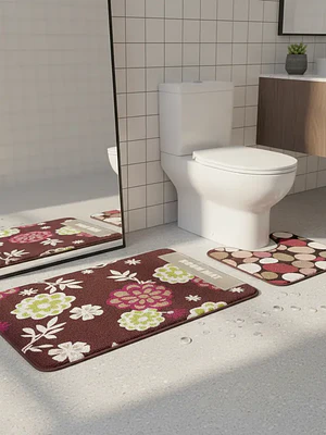 Set Baño 2 Piezas Alfombra y Cubre piso Antideslizante