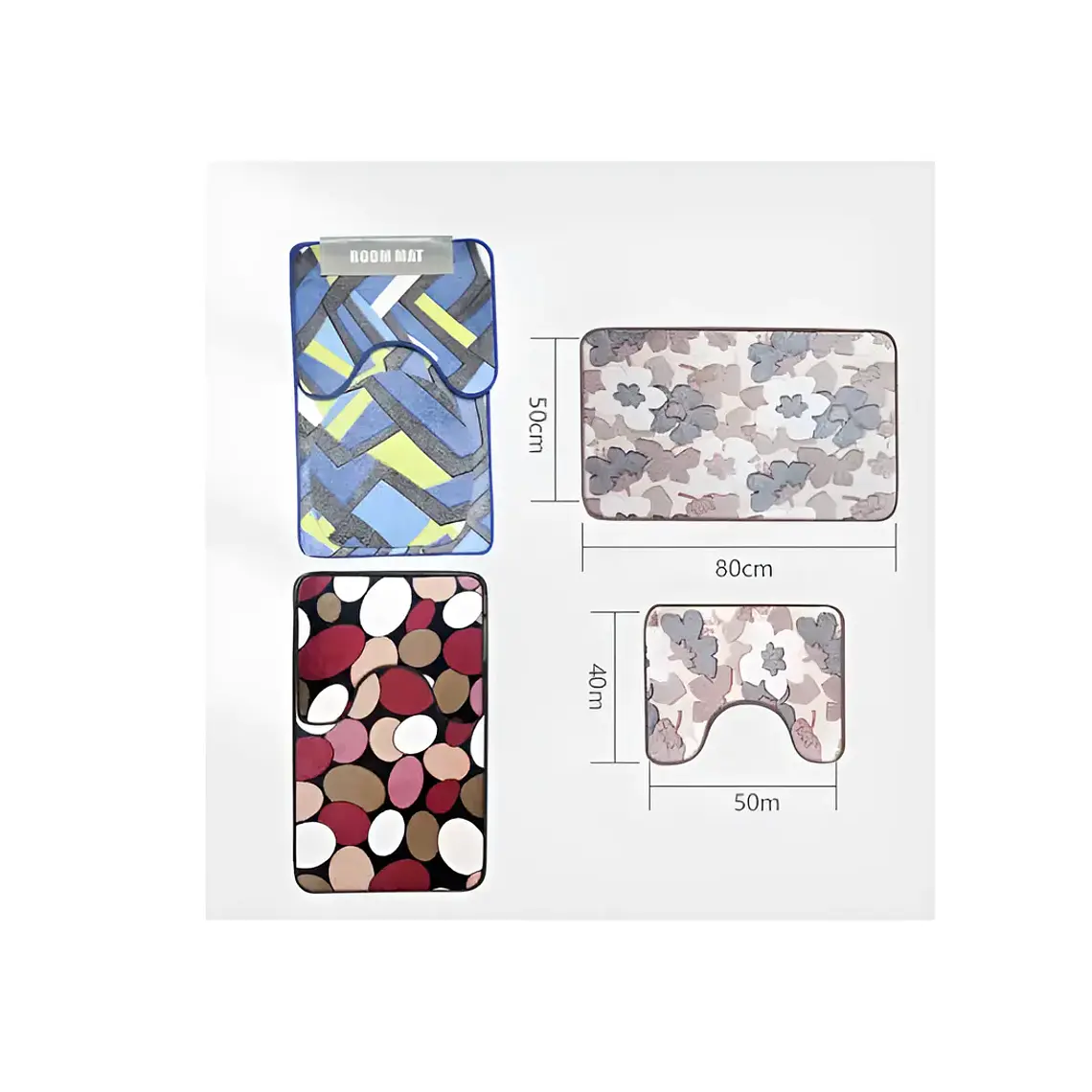 Set Baño 2 Piezas Alfombra y Cubre piso Antideslizante 4
