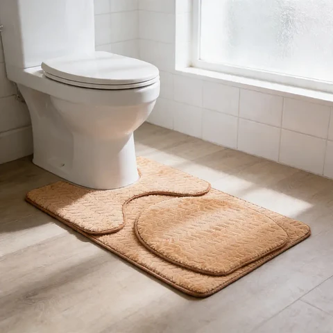 Set 3 piezas Alfombra de baño rectangular 50x80 cm