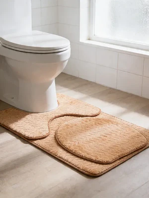 Set 3 piezas Alfombra de baño rectangular 50x80 cm