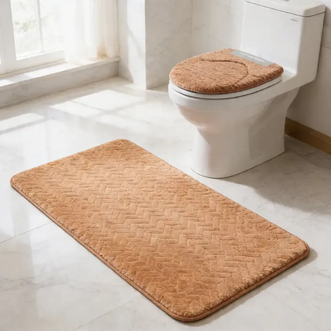 Set 3 piezas Alfombra de baño rectangular 50x80 cm 3