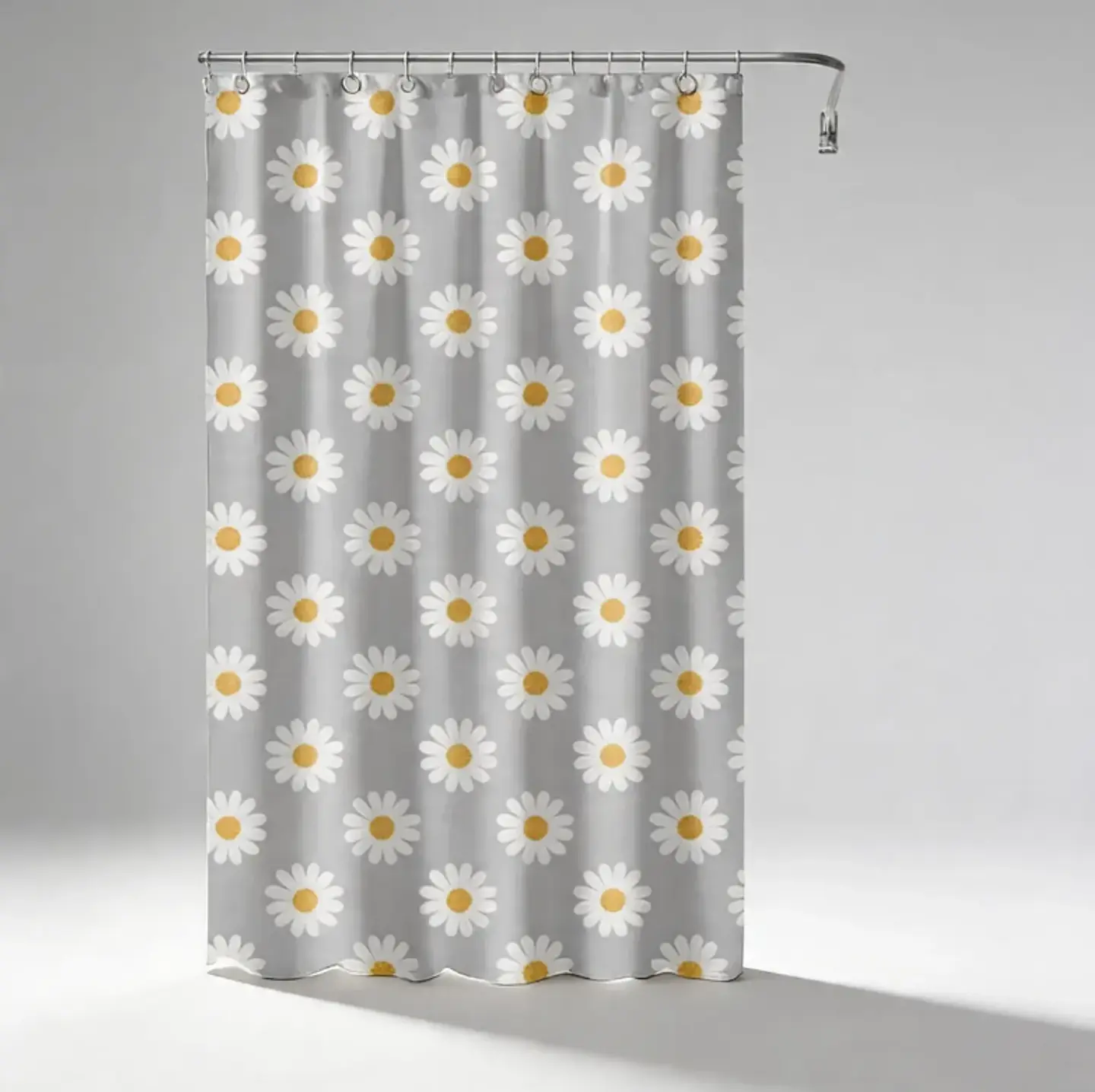 cortina de baño con diseño de flores  3