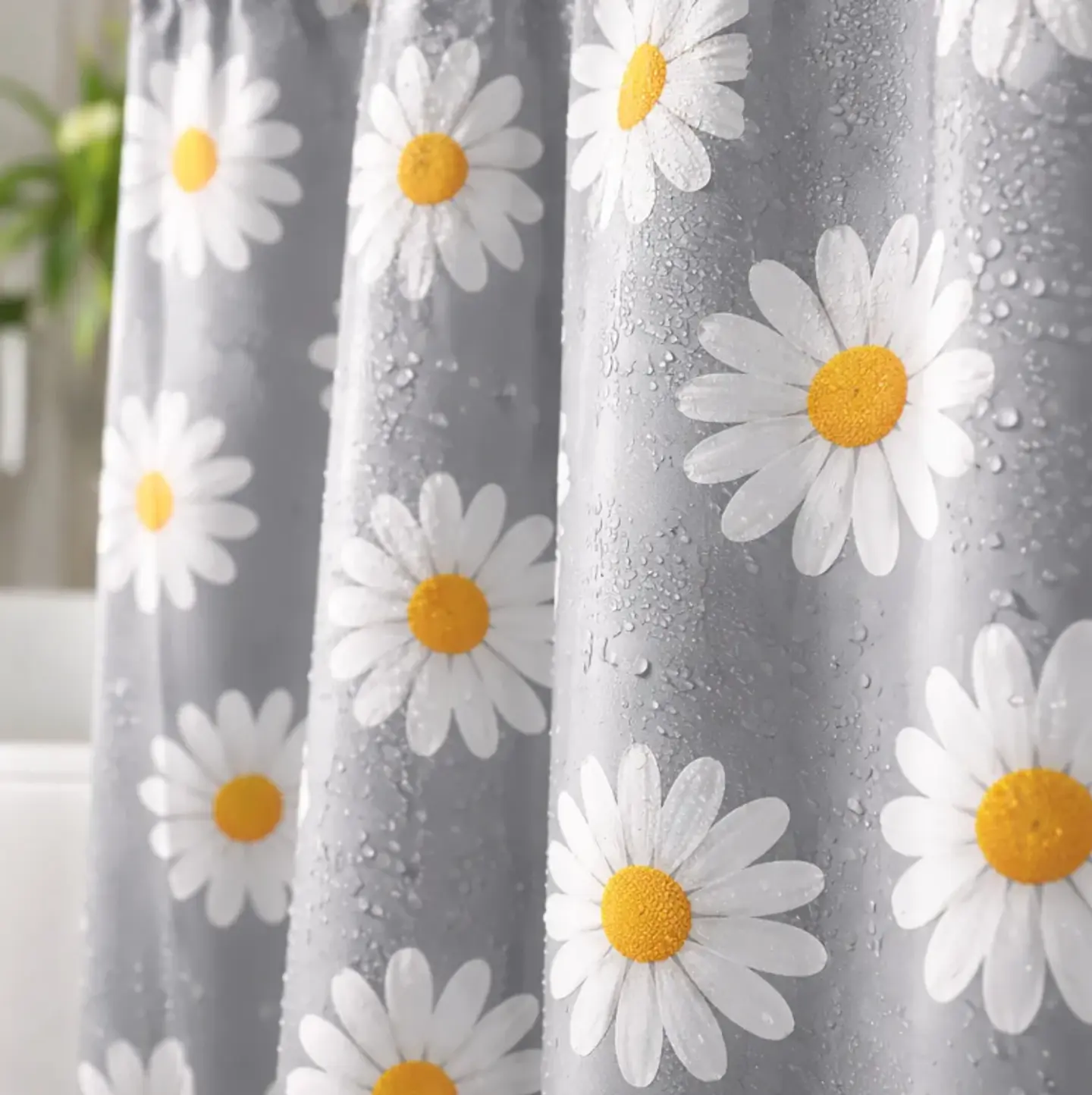 cortina de baño con diseño de flores  7