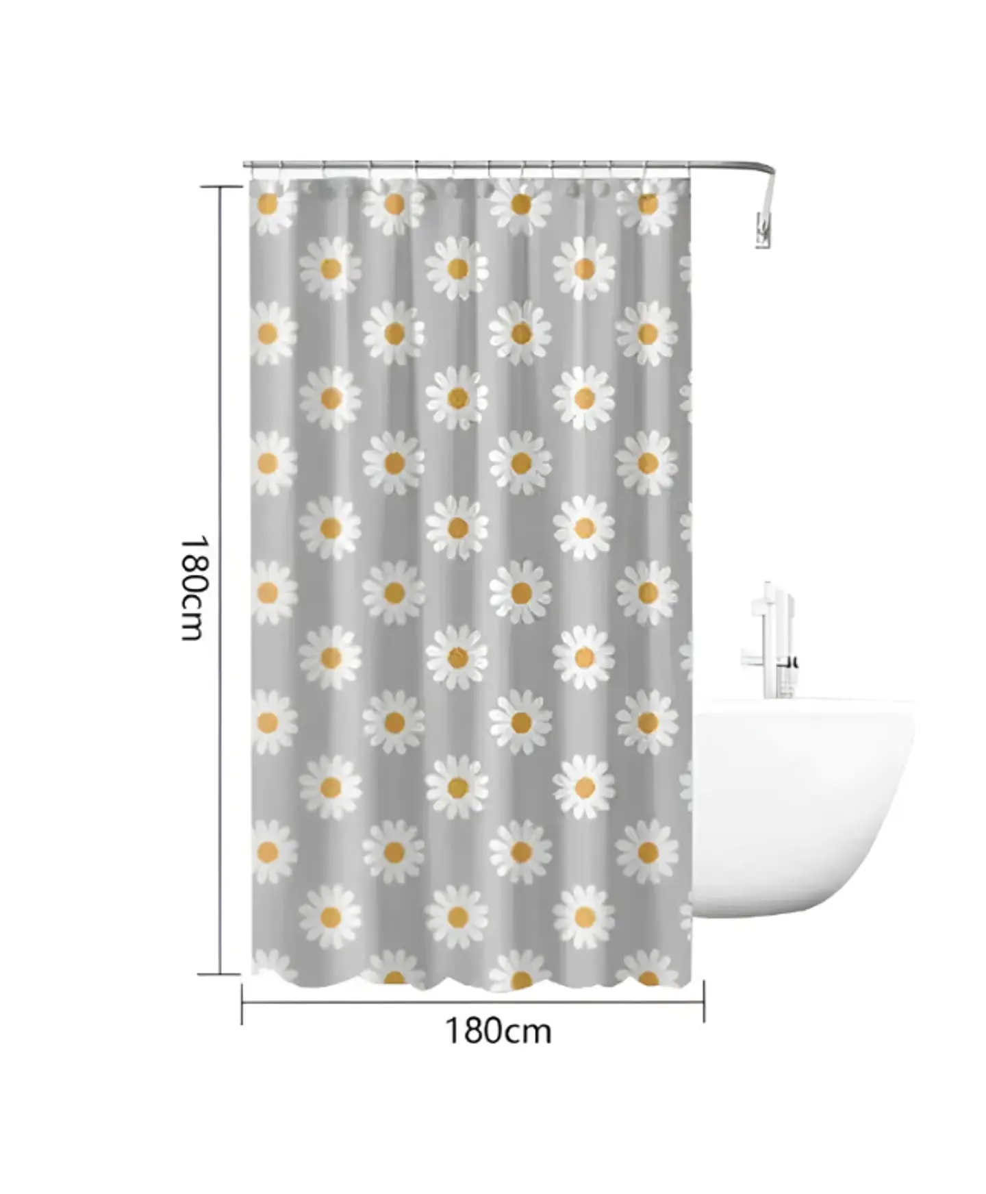 cortina de baño con diseño de flores  2