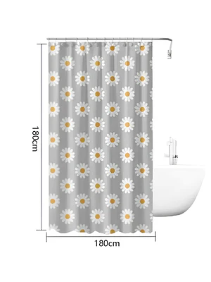 cortina de baño con diseño de flores 