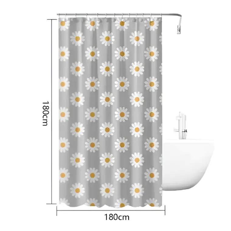 cortina de baño con diseño de flores  2