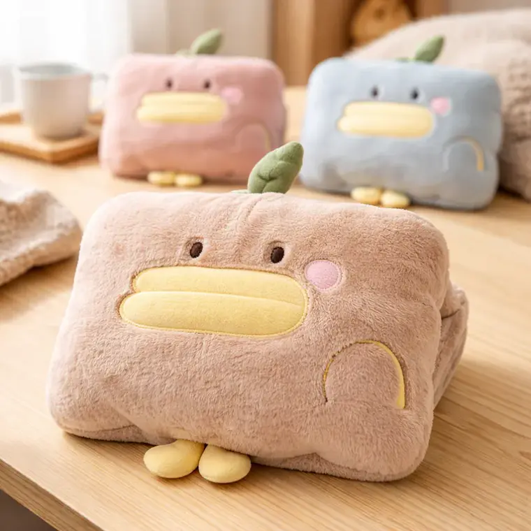 Guatero Eléctrico Recargable Peluche Pato Kawaii Calienta Manos 8