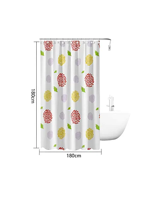 Cortina De Baño Flores Multicolor 180x180cm Impermeable