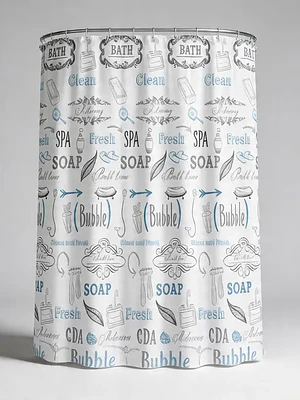 Cortina De Ducha De Peva Con Estampado De Letras, 180x180 Cm