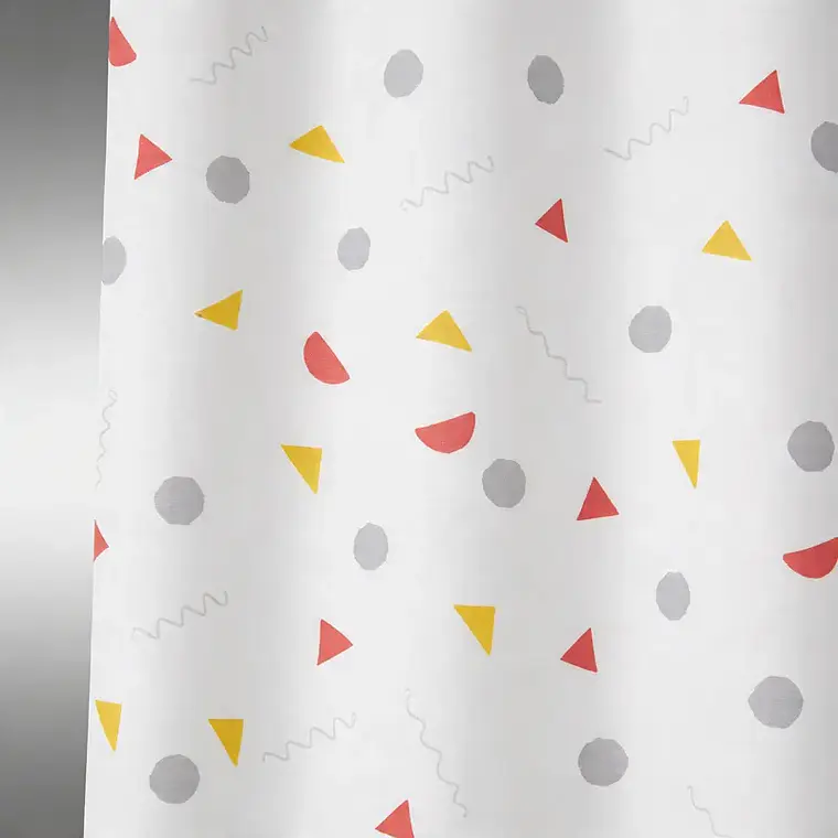 Cortina De Ducha De Peva Con Estampado De Bloques 180x180cm 2