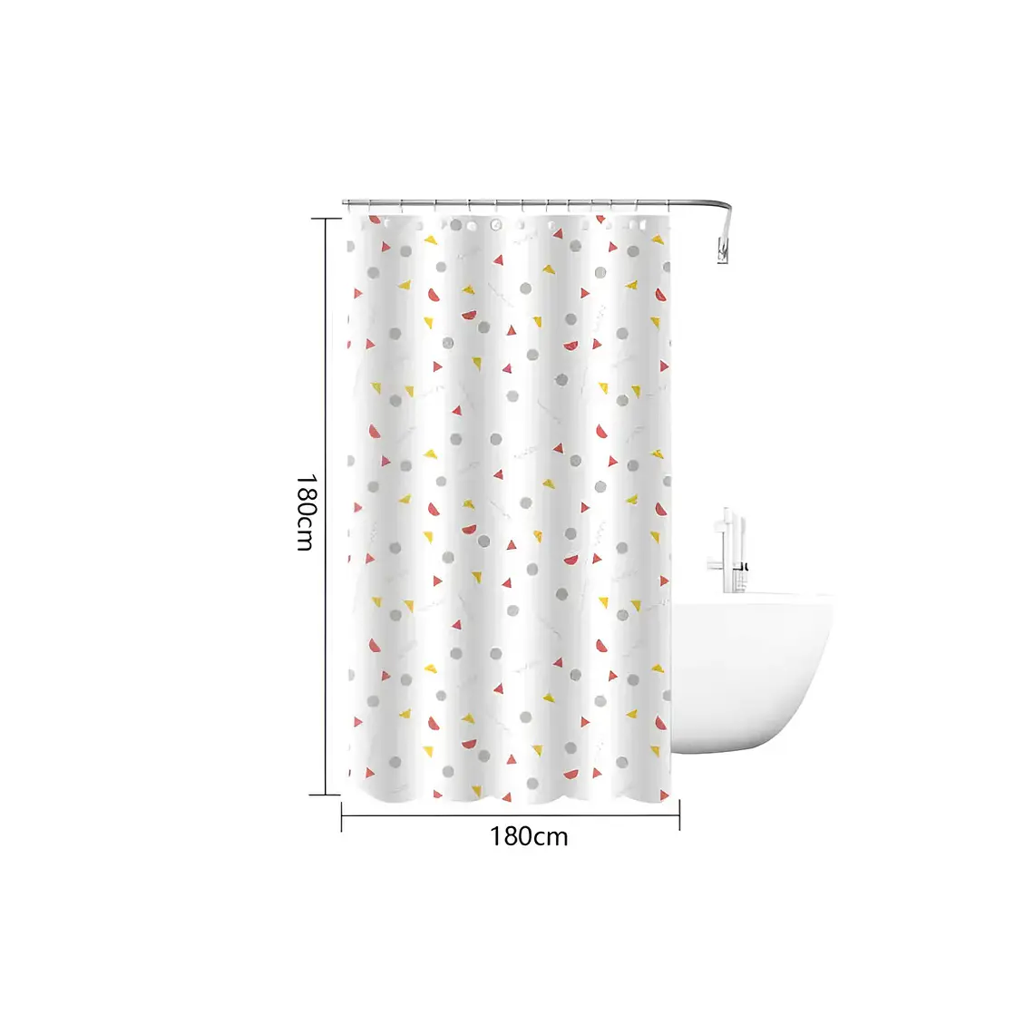 Cortina De Ducha De Peva Con Estampado De Bloques 180x180cm 1