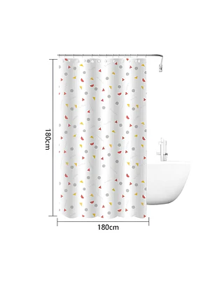 Cortina De Ducha De Peva Con Estampado De Bloques 180x180cm