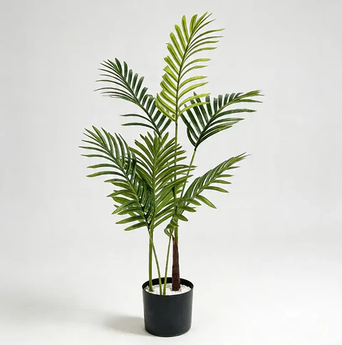 Planta Artificial Palmera Decorativa 0,9cm Con Macetero Negro