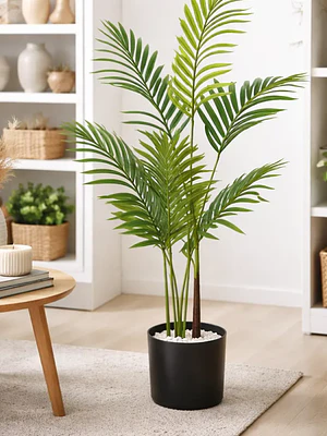 Planta Artificial Palmera Decorativa 0,9cm Con Macetero Negro