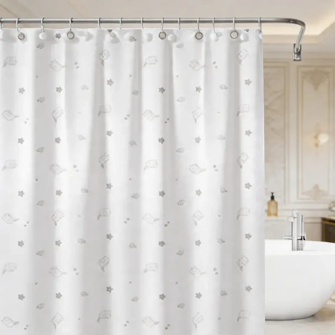 Cortina De Ducha De Peva Con Estampado 180x180 Cm 1