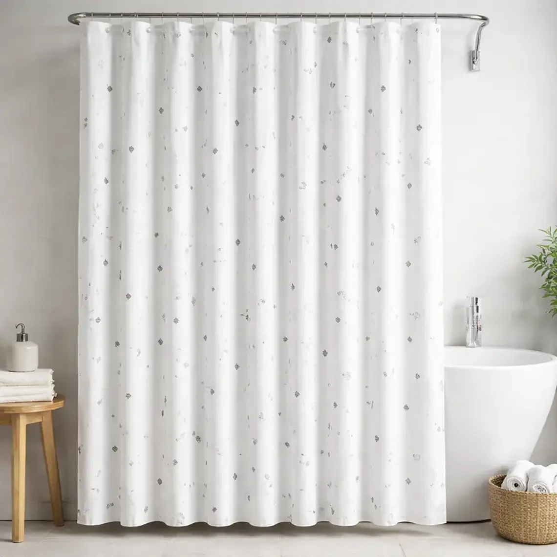 Cortina De Ducha De Peva Con Estampado 180x180 Cm 2