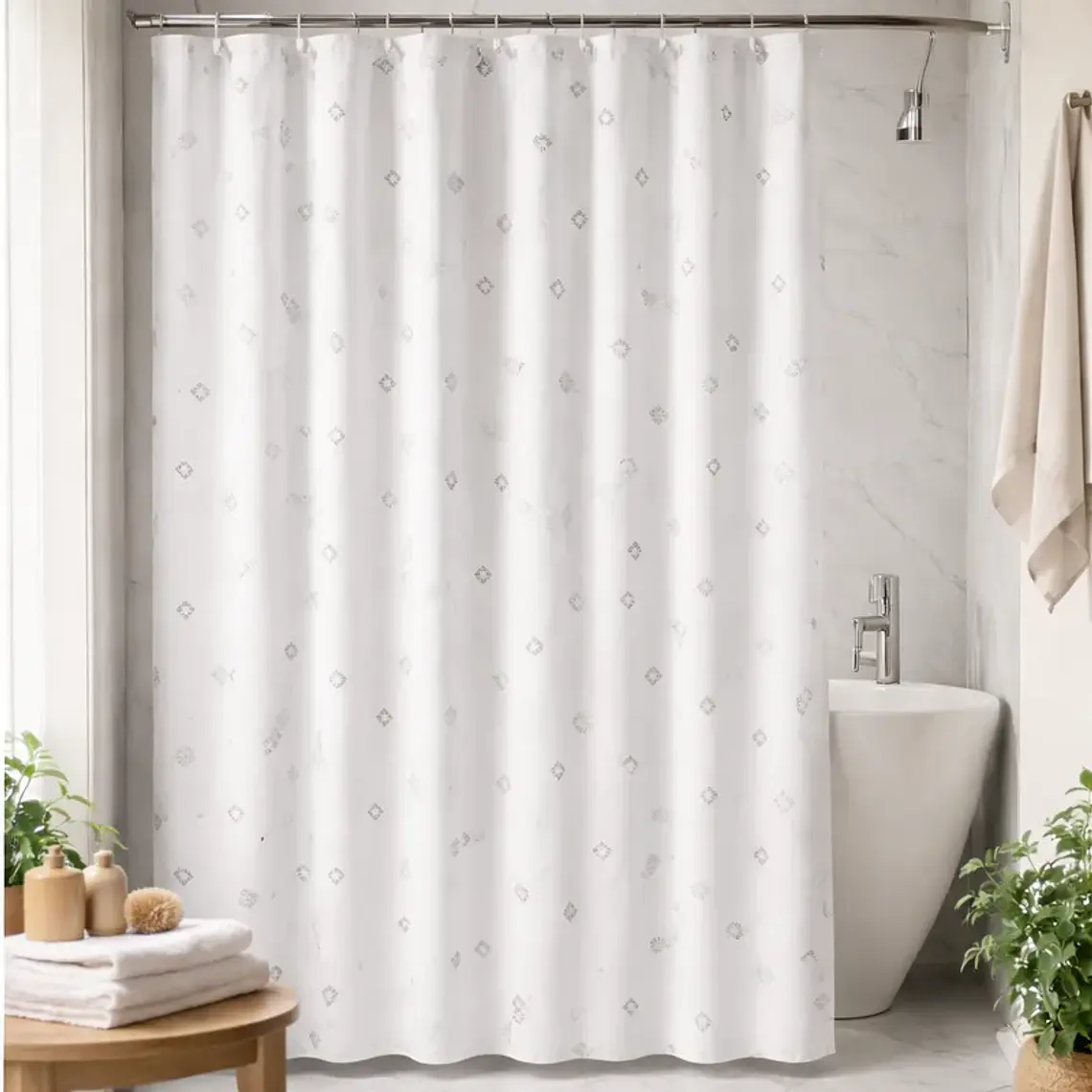 Cortina De Ducha De Peva Con Estampado 180x180 Cm 3