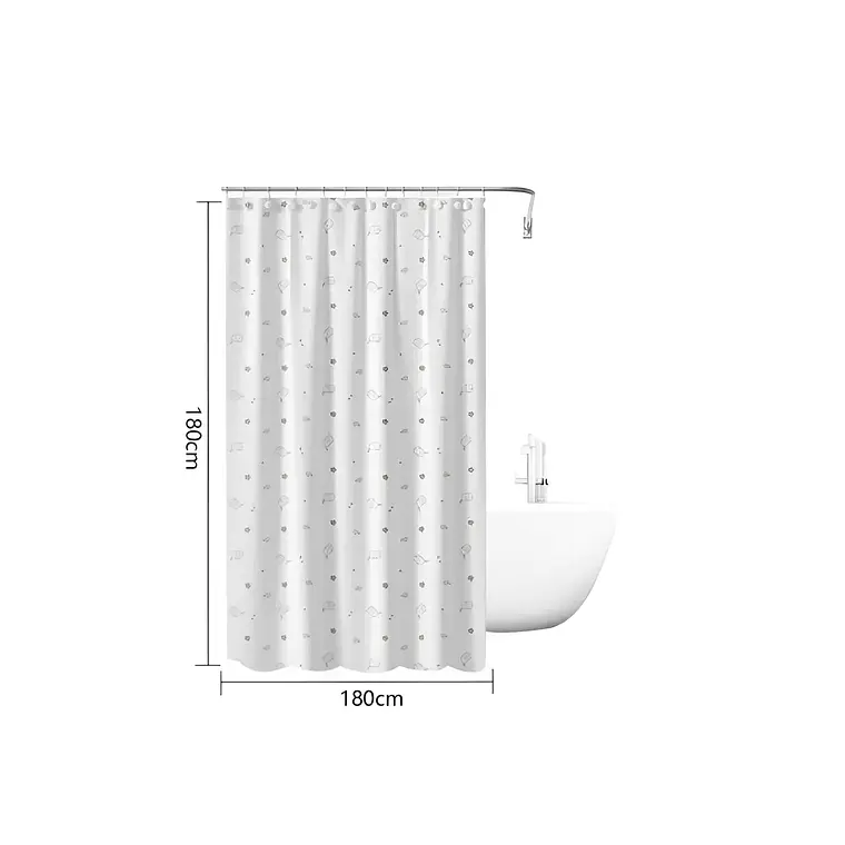 Cortina De Ducha De Peva Con Estampado 180x180 Cm 4