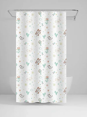 Cortina De Ducha De Peva Con Estampado De Pájaros, 180x180cm