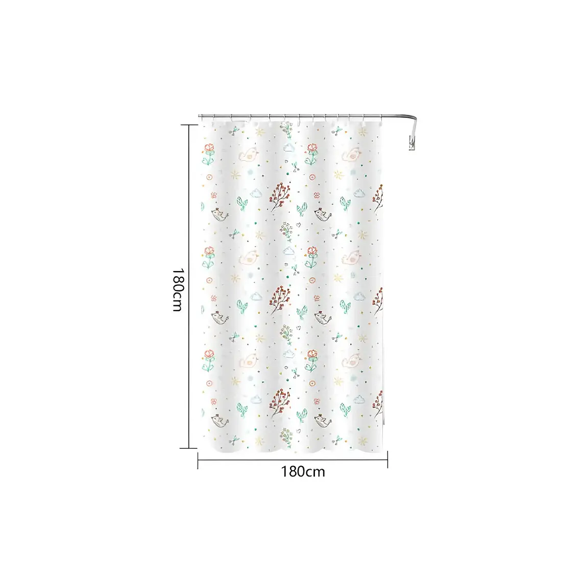 Cortina De Ducha De Peva Con Estampado De Pájaros, 180x180cm 5