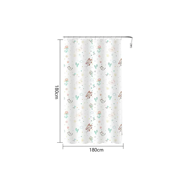Cortina De Ducha De Peva Con Estampado De Pájaros, 180x180cm 5