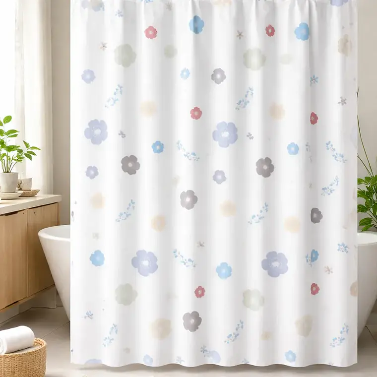 Cortina De Ducha Con Estampado De Flores 180x180 Cm 3