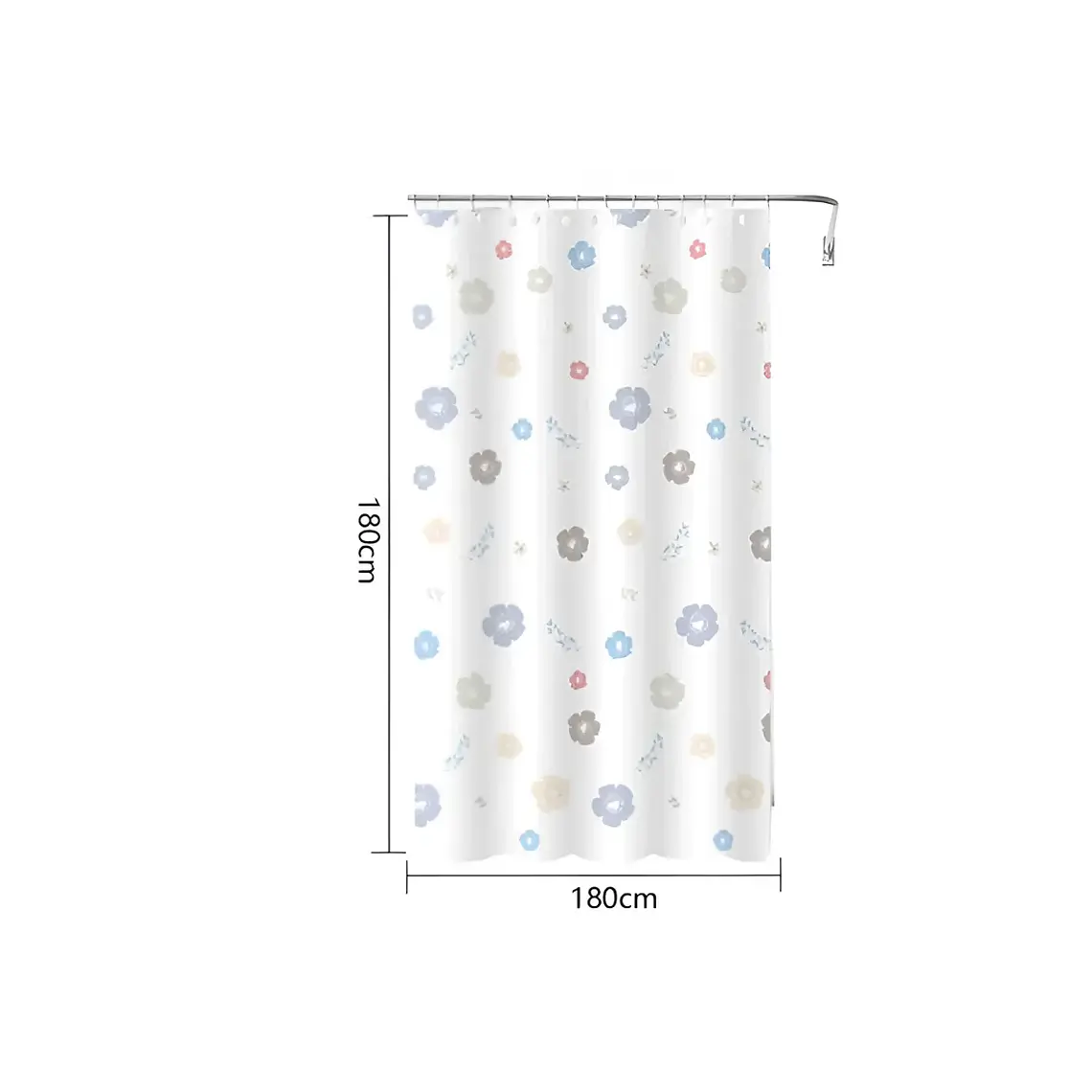 Cortina De Ducha Con Estampado De Flores 180x180 Cm 5