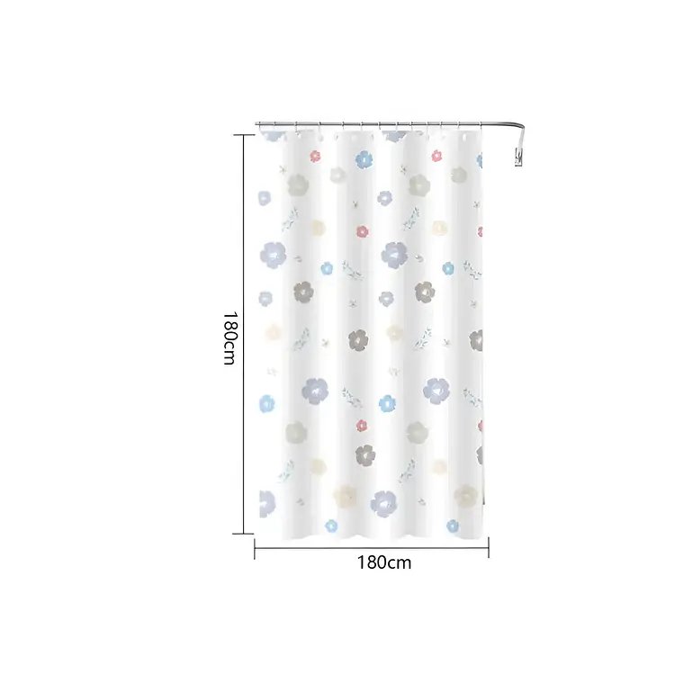 Cortina De Ducha Con Estampado De Flores 180x180 Cm 5