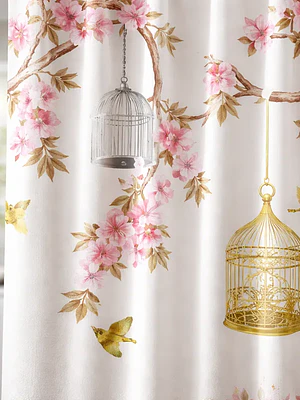 Cortina De Ducha Con Estampado Jaula De Pájaros 180x180cm