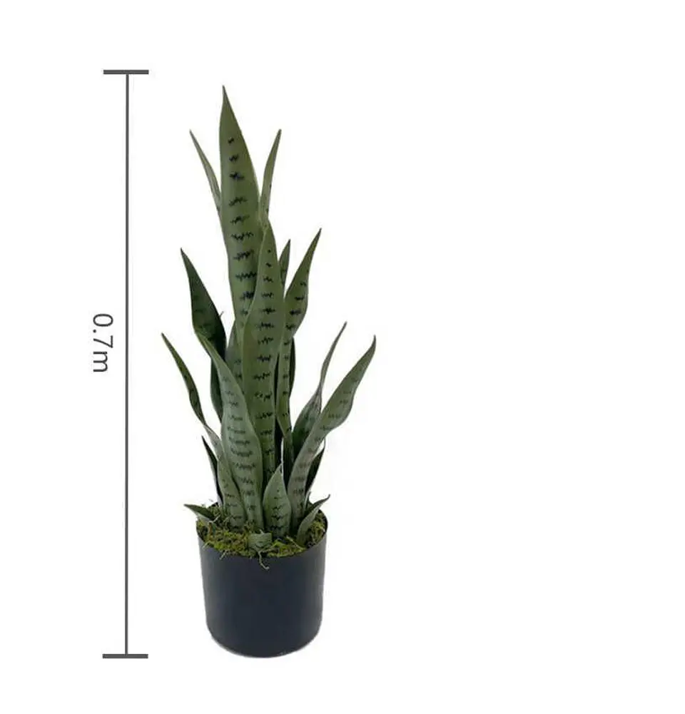 Planta Artificial Lengua de Suegra 70cm con Macetero Negro 5