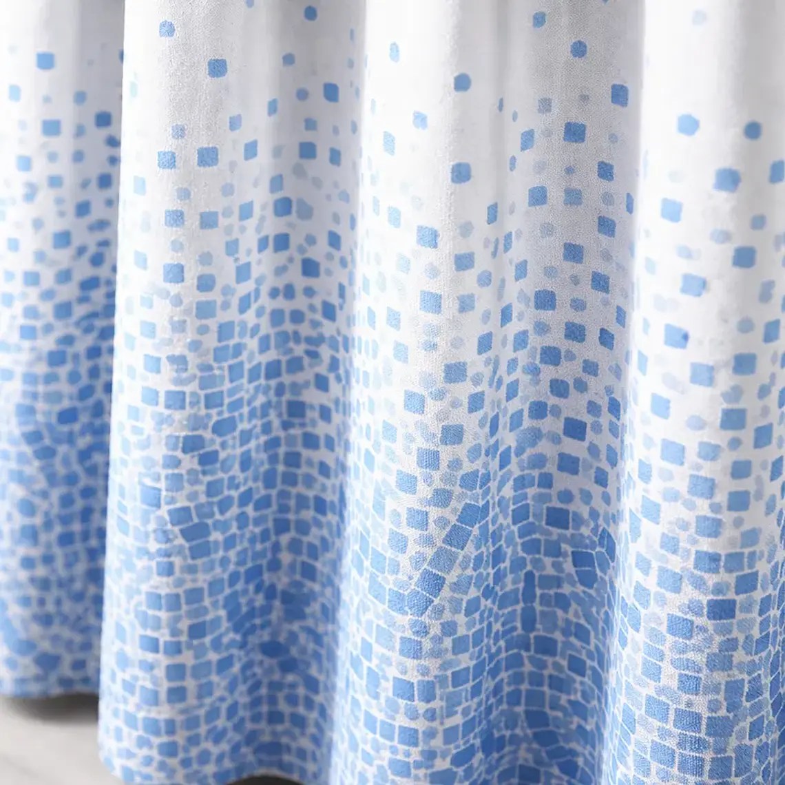 Cortina de Baño PEVA Diseño Mosaico Azul 180x180cm 3