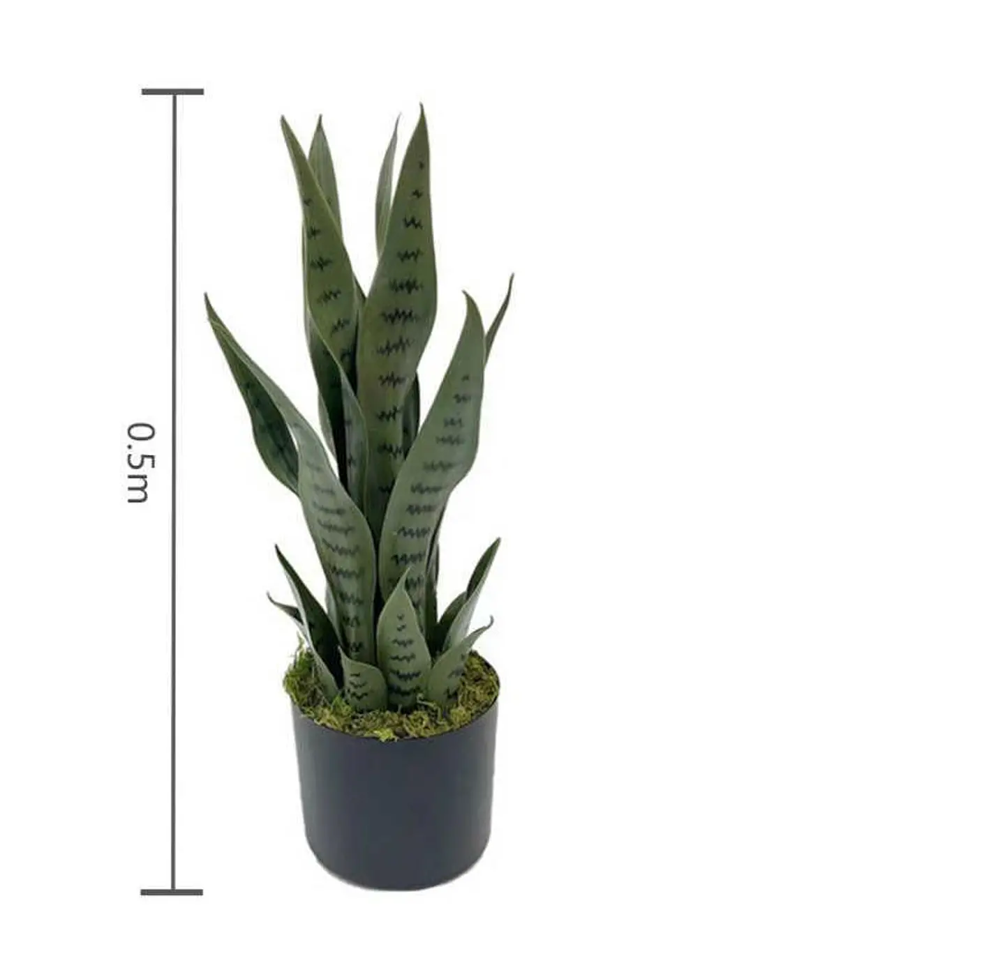Planta Artificial Lengua De Suegra Decorativa 50cm Con Macetero 5