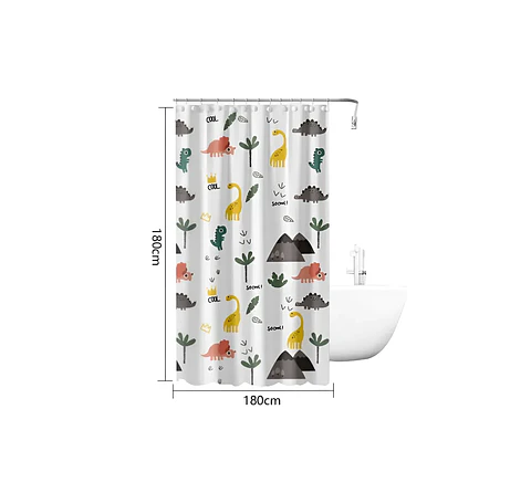 cortina de baño con diseño de dinosaurios 180X180CM