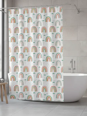 cortina de baño con diseño de arcoíris  180X180CM